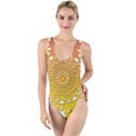 Mandala Background Image Ornament High Leg Strappy Swimsuit