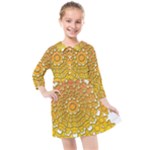 Mandala Background Image Ornament Kids  Quarter Sleeve Shirt Dress