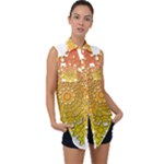 Mandala Background Image Ornament Sleeveless Chiffon Button Shirt