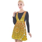 Mandala Background Image Ornament Plunge Pinafore Velour Dress