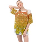 Mandala Background Image Ornament Oversized Chiffon Top