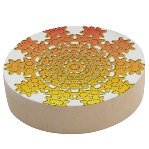 Mandala Background Image Ornament Wooden Bottle Opener (Round) from ArtsNow.com