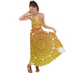 Mandala Background Image Ornament Backless Maxi Beach Dress