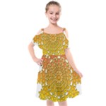 Mandala Background Image Ornament Kids  Cut Out Shoulders Chiffon Dress