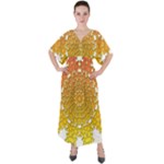 Mandala Background Image Ornament V-Neck Boho Style Maxi Dress