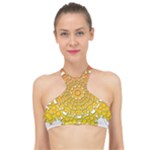 Mandala Background Image Ornament High Neck Bikini Top
