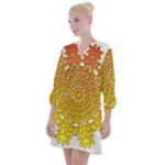 Mandala Background Image Ornament Open Neck Shift Dress