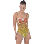 Mandala Background Image Ornament Tie Strap One Piece Swimsuit