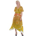 Mandala Background Image Ornament Cross Front Sharkbite Hem Maxi Dress