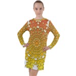 Mandala Background Image Ornament Long Sleeve Hoodie Dress