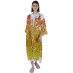 Mandala Background Image Ornament Maxi Satin Kimono