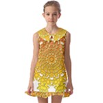Mandala Background Image Ornament Kids  Pilgrim Collar Ruffle Hem Dress