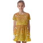 Mandala Background Image Ornament Kids  Short Sleeve Pinafore Style Dress