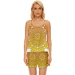 Mandala Background Image Ornament Satin Pajama Short Set