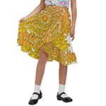 Mandala Background Image Ornament Kids  Ruffle Flared Wrap Midi Skirt