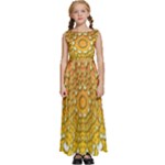 Mandala Background Image Ornament Kids  Satin Sleeveless Maxi Dress
