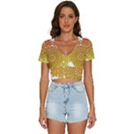 Mandala Background Image Ornament V-Neck Crop Top