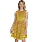 Mandala Background Image Ornament Cap Sleeve High Waist Dress