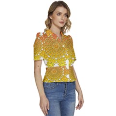 Puffed Short Sleeve Button Up Jacket 