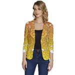 Mandala Background Image Ornament Women s One-Button 3/4 Sleeve Short Jacket