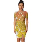 Mandala Background Image Ornament Fitted Knot Split End Bodycon Dress