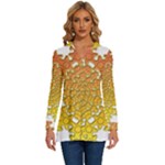 Mandala Background Image Ornament Long Sleeve Drawstring Hooded Top