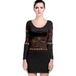 San Fransisco Usa California Water Long Sleeve Velvet Bodycon Dress