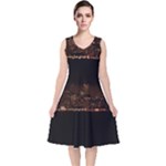 San Fransisco Usa California Water V-Neck Midi Sleeveless Dress 