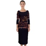 San Fransisco Usa California Water Quarter Sleeve Midi Bodycon Dress