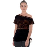 San Fransisco Usa California Water Off Shoulder Tie-Up T-Shirt