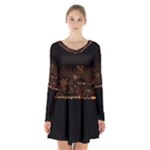 San Fransisco Usa California Water Long Sleeve Velvet V-neck Dress
