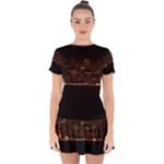 San Fransisco Usa California Water Drop Hem Mini Chiffon Dress