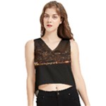 San Fransisco Usa California Water V-Neck Cropped Tank Top