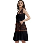 San Fransisco Usa California Water Sleeveless V-Neck Skater Dress with Pockets