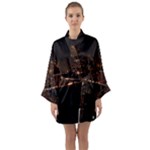 San Fransisco Usa California Water Long Sleeve Satin Kimono
