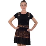 San Fransisco Usa California Water Velvet Suspender Skater Skirt