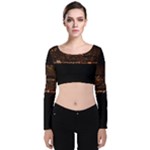 San Fransisco Usa California Water Velvet Long Sleeve Crop Top