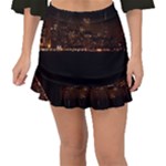San Fransisco Usa California Water Fishtail Mini Chiffon Skirt