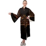 San Fransisco Usa California Water Maxi Velvet Kimono