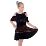 San Fransisco Usa California Water Kids  Shoulder Cutout Chiffon Dress