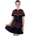 San Fransisco Usa California Water Short Sleeve Shoulder Cut Out Dress 