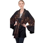 San Fransisco Usa California Water Long Sleeve Velvet Kimono 