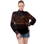 San Fransisco Usa California Water High Neck Long Sleeve Chiffon Top