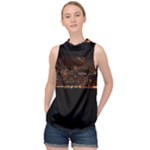 San Fransisco Usa California Water High Neck Satin Top