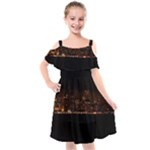 San Fransisco Usa California Water Kids  Cut Out Shoulders Chiffon Dress