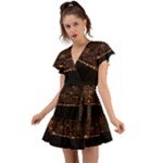 San Fransisco Usa California Water Flutter Sleeve Wrap Dress