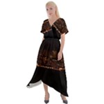 San Fransisco Usa California Water Cross Front Sharkbite Hem Maxi Dress