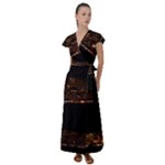 San Fransisco Usa California Water Flutter Sleeve Maxi Dress