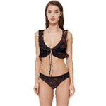 San Fransisco Usa California Water Low Cut Ruffle Edge Bikini Set