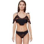 San Fransisco Usa California Water Ruffle Edge Tie Up Bikini Set	